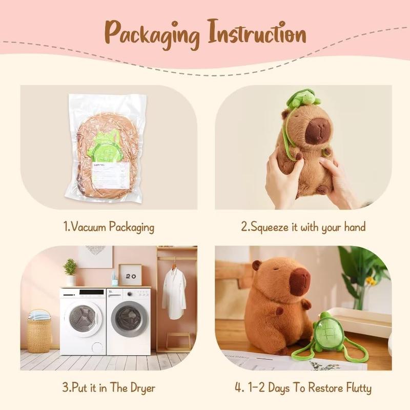 Capybara Plush Toy Cute Capybara Stuffed Animal with Turtle Bag Capybara Plushies 9inch Capybara Plush Capybara Stuffed Animals Plushies Birthday Gifts for Girls Boys Girlfriend