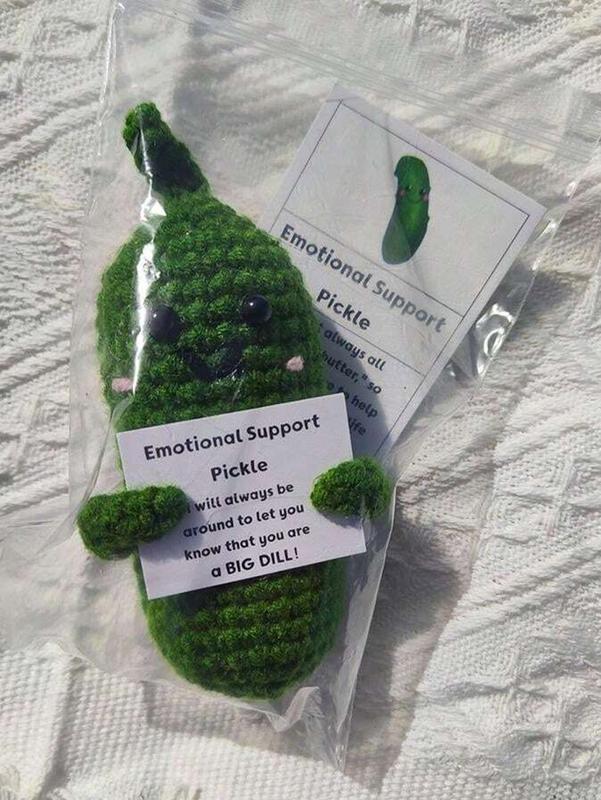 Two-Pack Soft Pickle Plush - Handmade Green Gifts,Gift Box Stuffed Small Toys,Perfect for Any Occasion plush