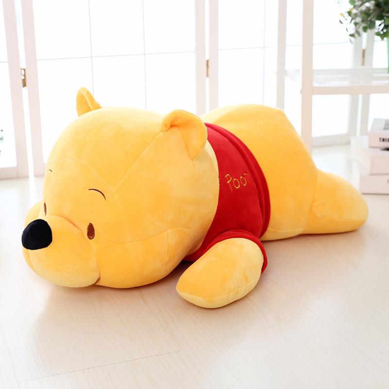 Winnie the Pооh Plush Toy Sleeping on the Bed with a Pillow for Children to Sleep with - Soft and Huggable