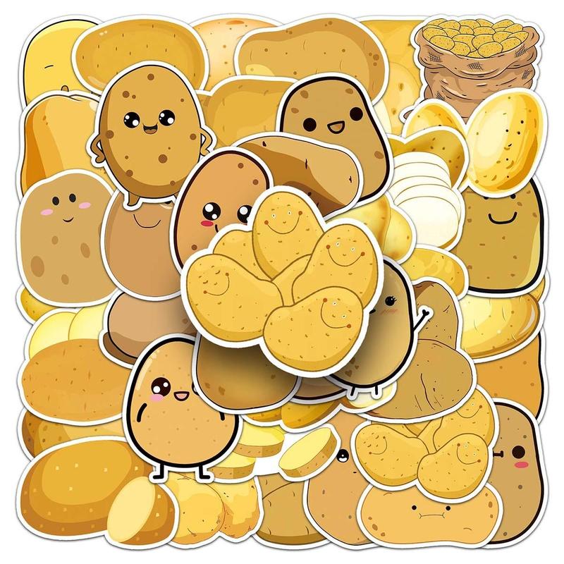 50pcs Cartoon Potato Pattern Stickers, Creative Multi-purpose Stickers, For DIY Craft Decoration And Hand Account