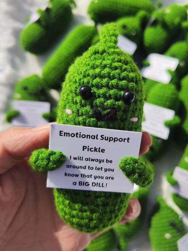 Two-Pack Soft Pickle Plush - Handmade Green Gifts,Gift Box Stuffed Small Toys,Perfect for Any Occasion plush