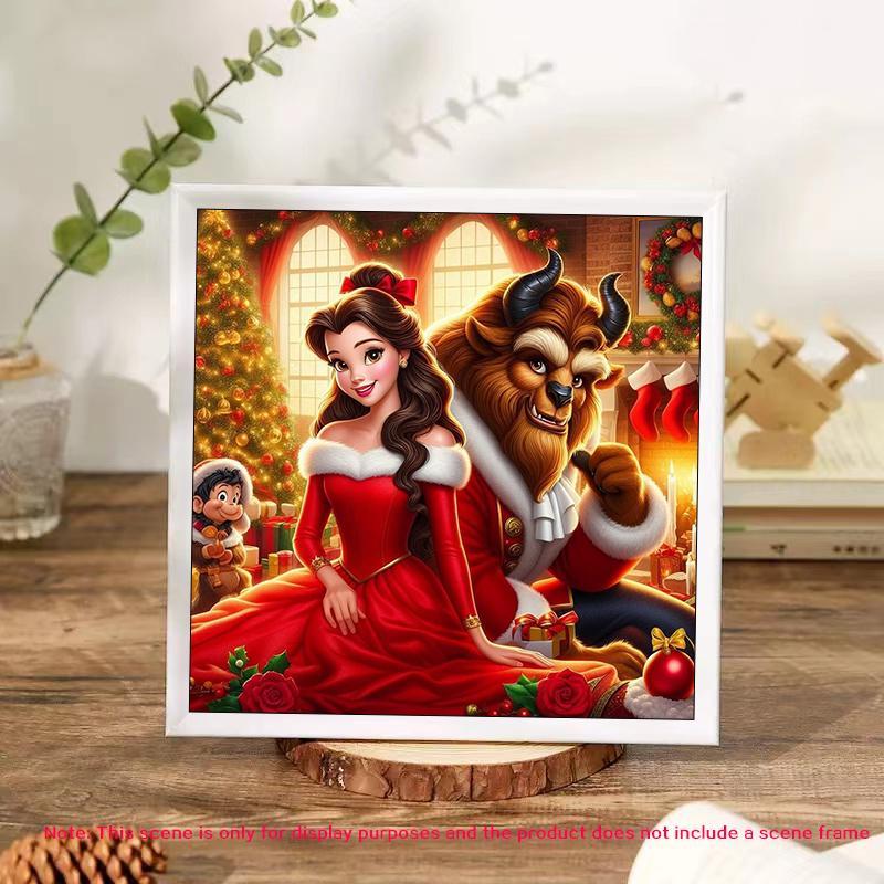 Disney Beauty and The Beast Pattern DIY Diamond Arts Colorful Painting Kit without Frame, 5D Diamond Arts Painting Kit, Wall Art Decor for Home Bedroom