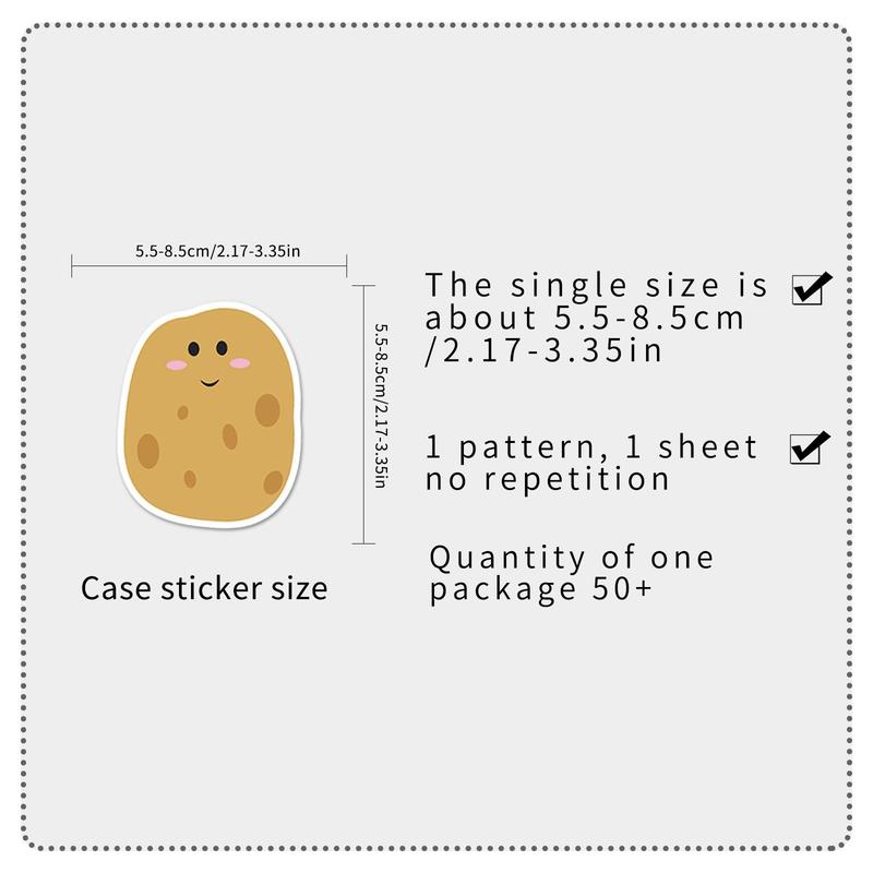 50pcs Cartoon Potato Pattern Stickers, Creative Multi-purpose Stickers, For DIY Craft Decoration And Hand Account