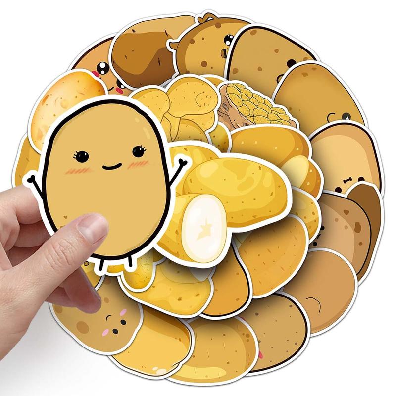 50pcs Cartoon Potato Pattern Stickers, Creative Multi-purpose Stickers, For DIY Craft Decoration And Hand Account