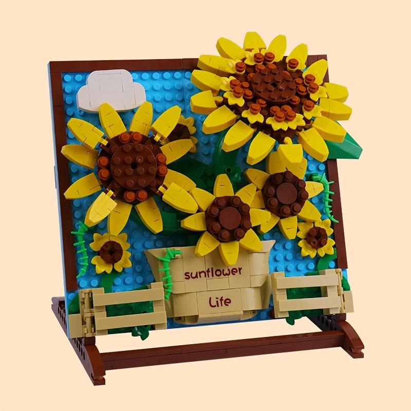 Creative Sunflower Tulip Space Exploration 3D Photo Frame Building Block Model Children's Assembly Toy，Thanksgiving, Black Friday gifts, Christmas gifts