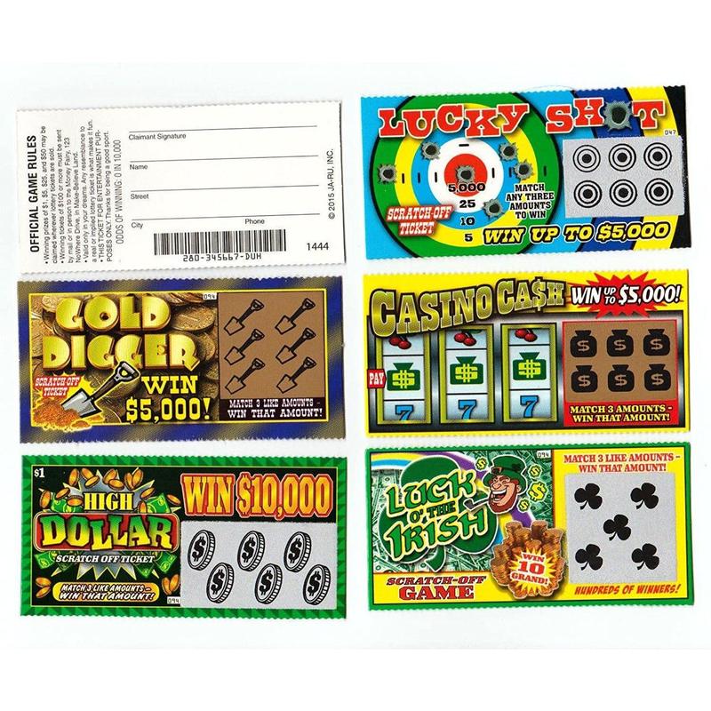 Lottery Ticket Scratch Tickets (5 Tickets   1 Pack) Pranking Toys for Friend and Family Scratcher Jokes and Gag Winning Tickets Surprise. 1381-E