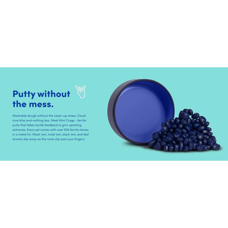 Speks Crags Ferrite Putty, 150+ Ferrite Stones in a Tin, Fidget Toy for Adults & Teens 14+, Desk Toy for Office, Christmas Gift, Holiday Stocking Stuffer, Stress Relief Present | Matte Indigo, Small