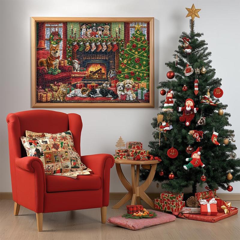 Christmas Puzzle Advent Calendar 2024 Puzzles for Adults,  Advent Calendar Puzzle Christmas Countdown Calendar 24 Days, Winter Holiday Jigsaw Puzzles 1000 count, Christmas Dog Cat Puzzle