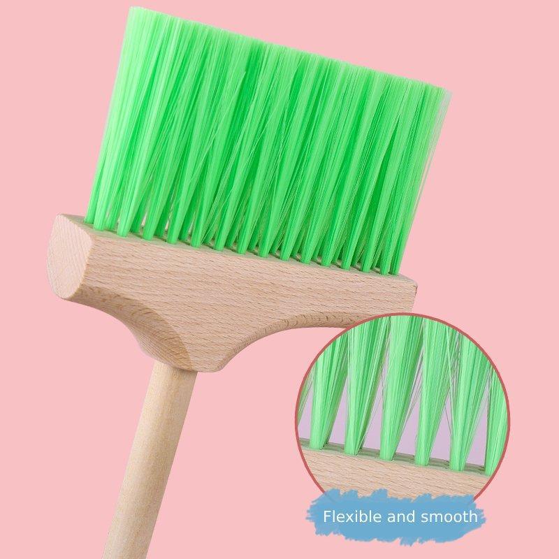 Wooden Cleaning Set, 1 Box Pretend Play Cleaning Tool, Including Broom, Mop, Duster, Brush, Dustpan, Organizing Rack, Household Toy