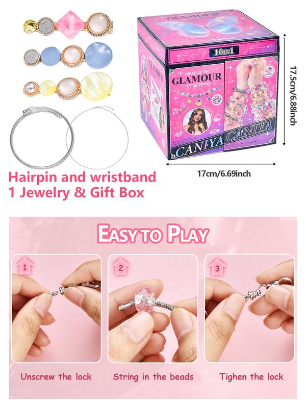 Jewelry Making Kit, Including Bracelet, Necklace, Headwear, Jewelry Making Kit, Fashion Accessories for Women & Girls, Ideal Holiday Gift