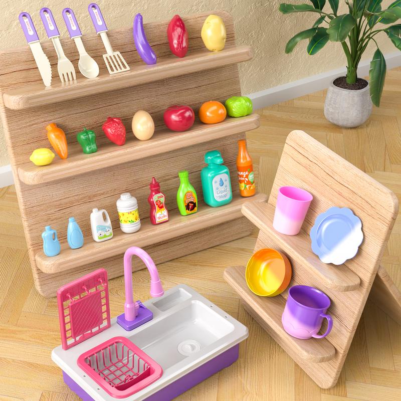 Purple Electric Dishwasher Playing Toy with Running Water,Automatic Circulating Water Sink toys Warm Water Color Change Indoor Outdoor Toys Kitchen Toys,Exquisite gifts, Christmas gifts, birthday gifts,