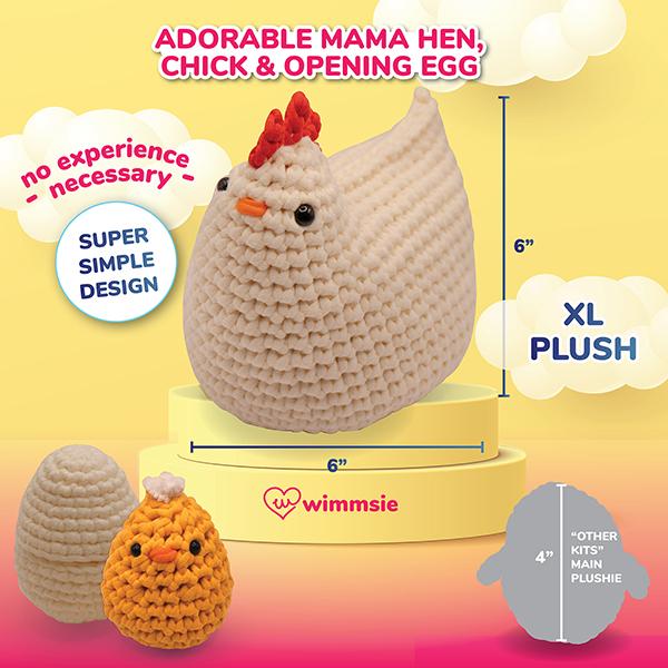 Crochet Animal Kit for Beginners - Easy Beginner Crochet Kit Gift for Kids - Amigurumi Chicken Chick & Egg - 3 DIY Stuffed Animals - Cute Yarn Plush