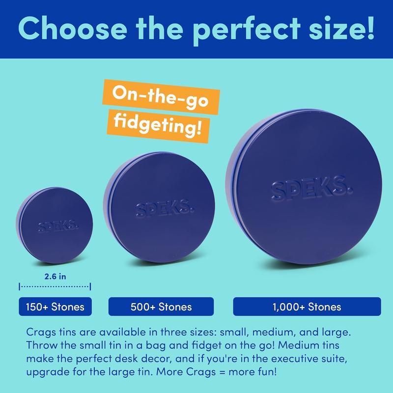 Speks Crags Ferrite Putty, 150+ Ferrite Stones in a Tin, Fidget Toy for Adults & Teens 14+, Desk Toy for Office, Christmas Gift, Holiday Stocking Stuffer, Stress Relief Present | Matte Indigo, Small