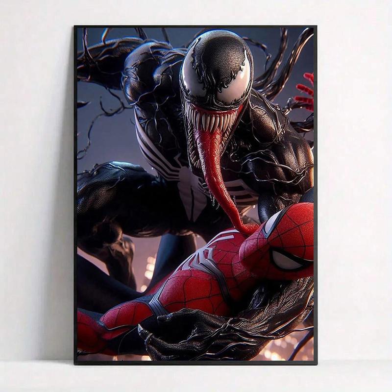 Venom Licking Spider-Man Pattern DIY Diamond Arts Colorful Painting Kit without Frame, DIY 5D Diamond Arts Colorful Painting for Home Bedroom Wall Decor