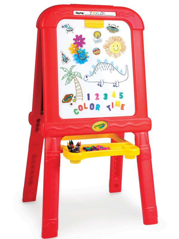 Creative Fun Easel, Magnetic Dry Erase and Chalk Board, with Art Set for Toddlers Ages 3+