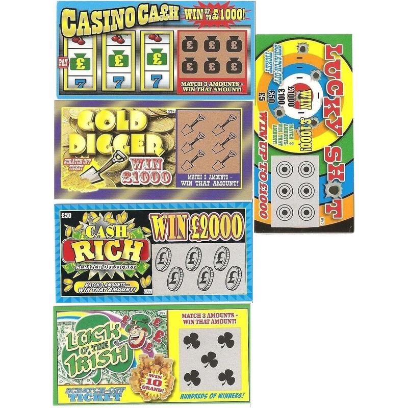 Lottery Ticket Scratch Tickets (5 Tickets   1 Pack) Pranking Toys for Friend and Family Scratcher Jokes and Gag Winning Tickets Surprise. 1381-E