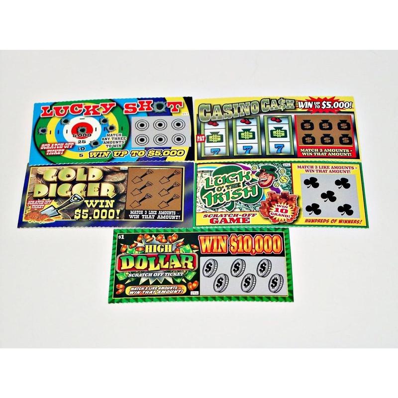 Lottery Ticket Scratch Tickets (5 Tickets   1 Pack) Pranking Toys for Friend and Family Scratcher Jokes and Gag Winning Tickets Surprise. 1381-E