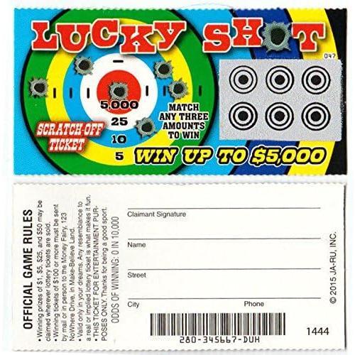 Lottery Ticket Scratch Tickets (5 Tickets   1 Pack) Pranking Toys for Friend and Family Scratcher Jokes and Gag Winning Tickets Surprise. 1381-E