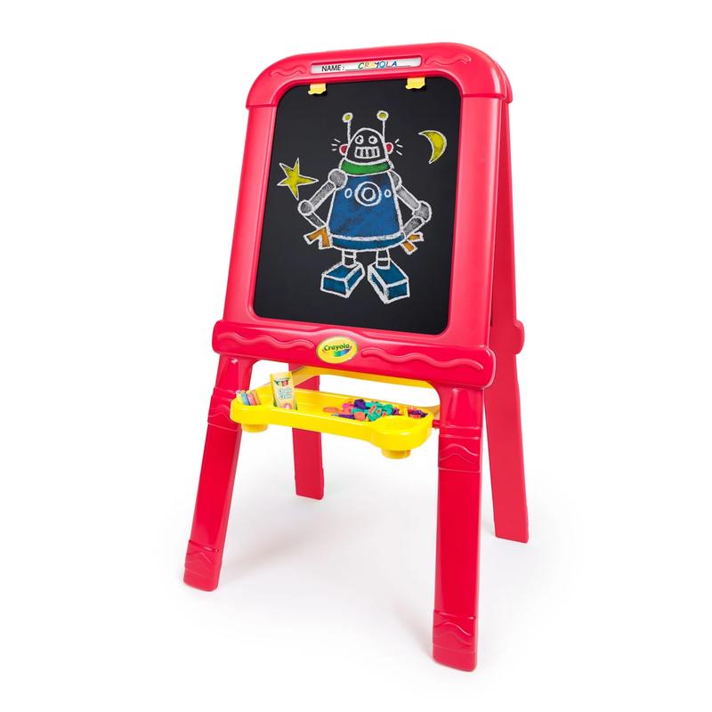 Creative Fun Easel, Magnetic Dry Erase and Chalk Board, with Art Set for Toddlers Ages 3+