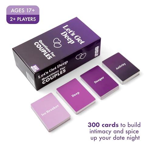 Let's Get Deep by Relatable Game for Couples, Great for Date Night Ideas, Stocking Stuffers for Women, Couples Gift, and Long Distance Relationship Christmas Gift, with 300 Question and Activity Cards