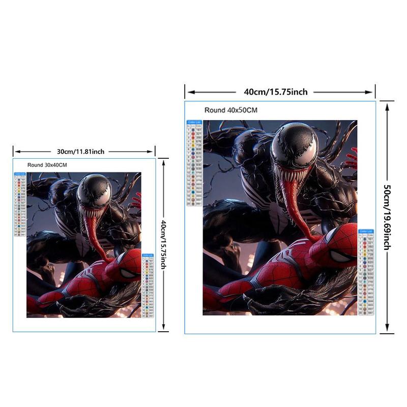 Venom Licking Spider-Man Pattern DIY Diamond Arts Colorful Painting Kit without Frame, DIY 5D Diamond Arts Colorful Painting for Home Bedroom Wall Decor