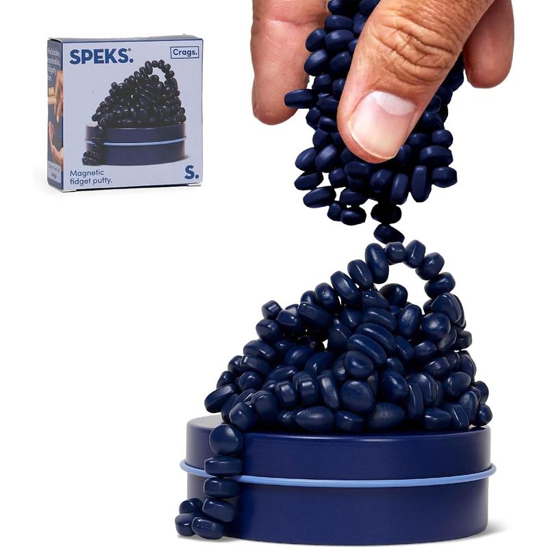 Speks Crags Ferrite Putty, 150+ Ferrite Stones in a Tin, Fidget Toy for Adults & Teens 14+, Desk Toy for Office, Christmas Gift, Holiday Stocking Stuffer, Stress Relief Present | Matte Indigo, Small