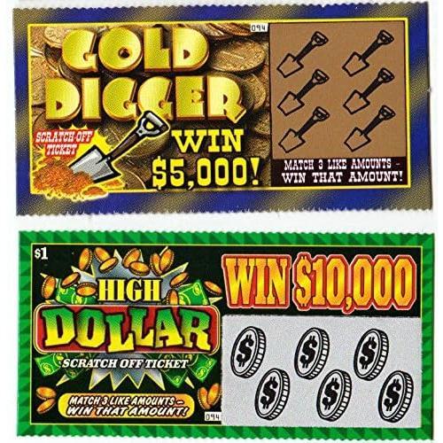 Lottery Ticket Scratch Tickets (5 Tickets   1 Pack) Pranking Toys for Friend and Family Scratcher Jokes and Gag Winning Tickets Surprise. 1381-E