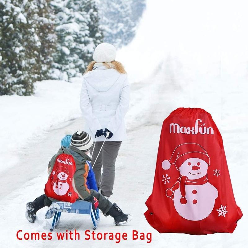 Maun 4 Pack Snowball Maker Snow Ball Toys Games with Handle for Kids Outdoor Indoor Winter Snowball Fight Maker Tool Clip with Drawstring Bag