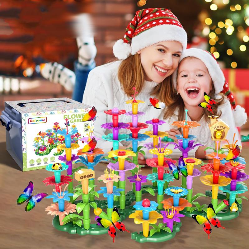 102Pcs,184Pcs ,238Pcs,Garden Building Toys, Upgraded DIY Building Stacking Toys, STEM Preschool Toys, Brain Development Puzzle Toys