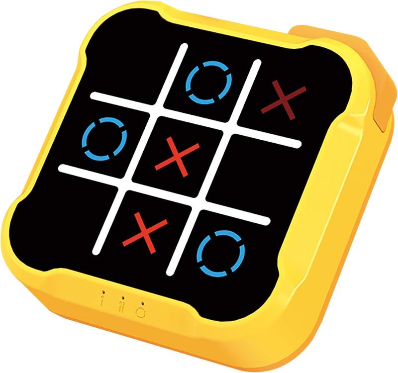 Tic Tac Toe Bolt Game,3-in-1 Handheld Puzzle Game Console,Portable Travel Games for Educational and Memory Growth, Toys Board Games for Kids and Adults,Birthday Gifts for All Ages (Yellow Orange)