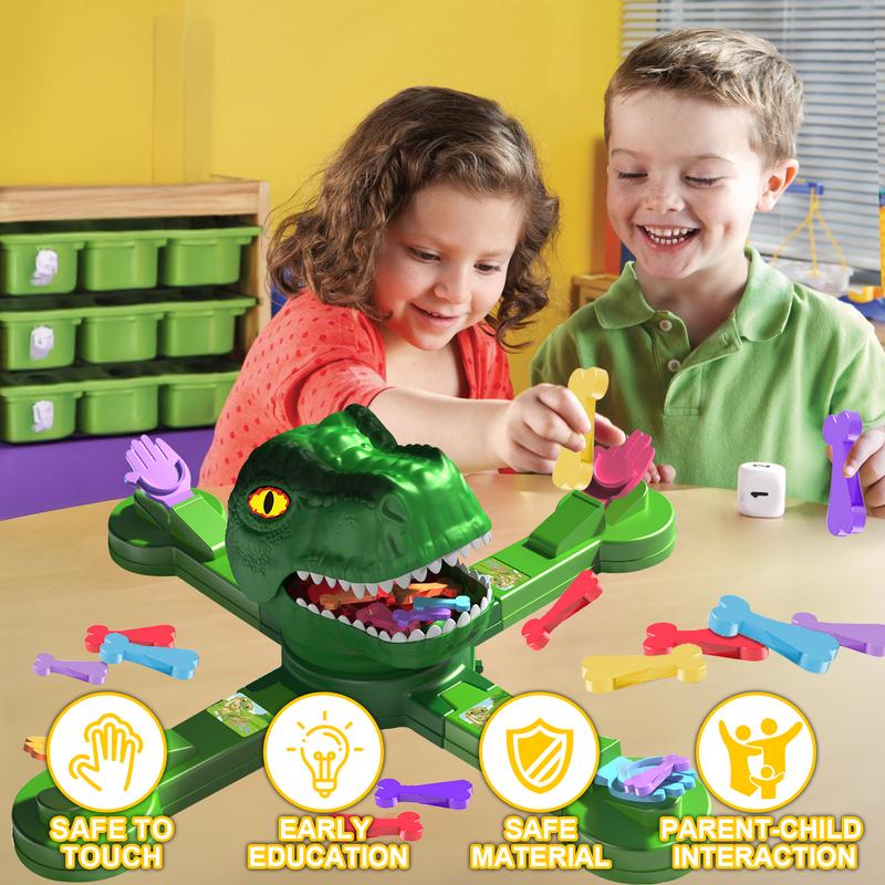 BABELONG Board Game by Dinosaur Feeding Game,Dinosaur Eat Bones Competitive Game,Party Family Outdoor Board Games for 1 to 4 Players, 15 Minute Game