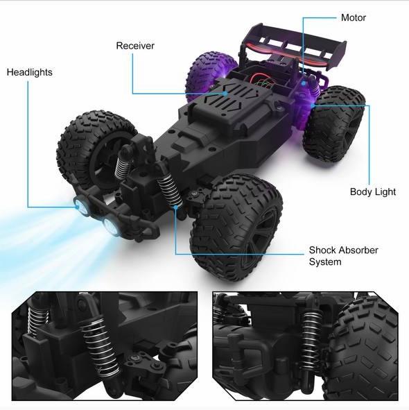 High-speed remote control car | 20km h Super durable design Equipped with 2 1000mAH batteries Ideal birthday gift and holiday gift for children aged 3-8