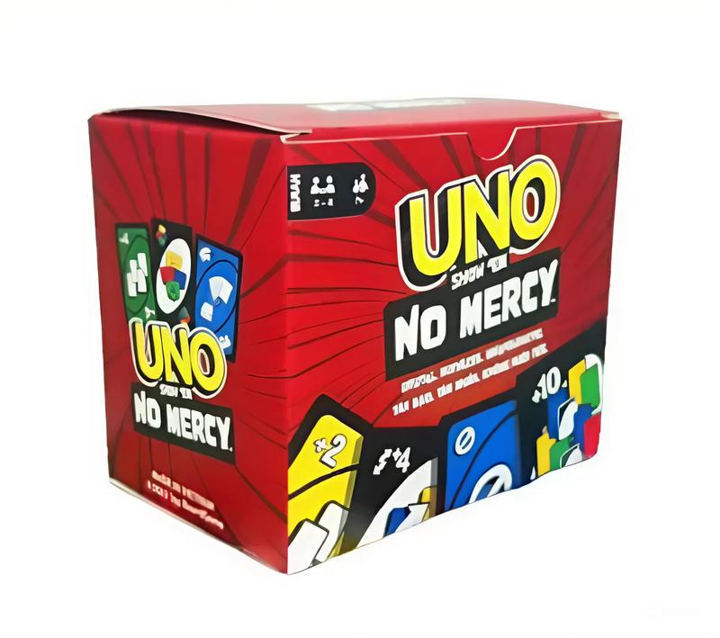 UNO No Mercy and Basic UNO Cards, High Quality Card Cards, Very Fun Board Game with Friends, UNO Show No Mercy 196 Card Game, Fun For Adults & Family Night - exciting and harsh board game