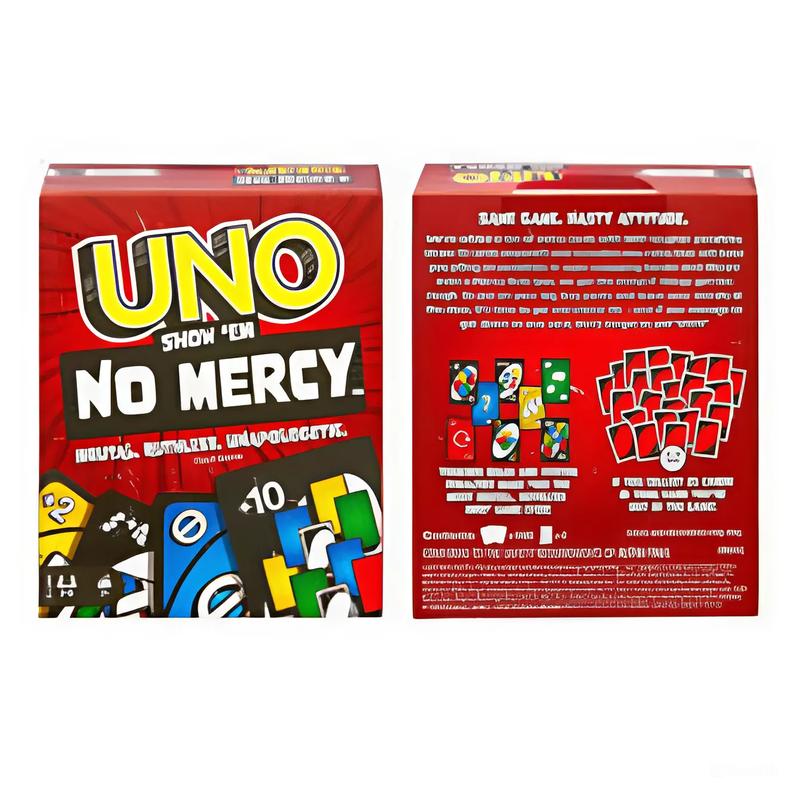 UNO No Mercy and Basic UNO Cards, High Quality Card Cards, Very Fun Board Game with Friends, UNO Show No Mercy 196 Card Game, Fun For Adults & Family Night - exciting and harsh board game