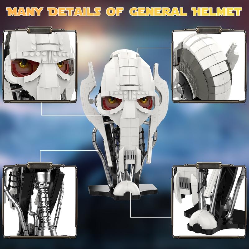 General Helmet Building Sets, Collection Space Wars Figures Model with Buildable Display Stand, Perfect for Christmas Toy Gift for Kids Adult Ages 6+ (710 PCS)