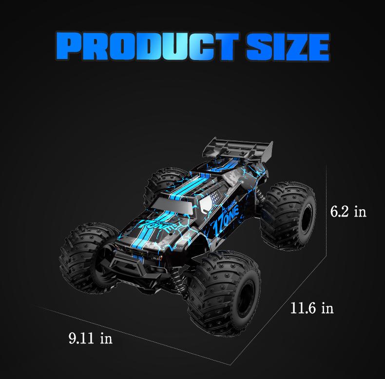 1:14 Remote Control Car, Hobby RC Trucks, Large High-Speed Remote Control Car 20 km h Glowing RC Cars, 2.4Ghz All Terrain Off-Road RC Monster Truck Toys for Boys Kids Age 4-7 8-12 Birthday Christmas Gift