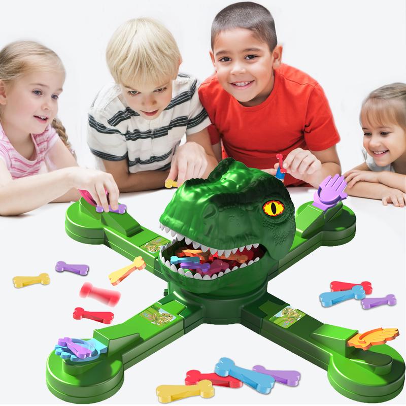 BABELONG Board Game by Dinosaur Feeding Game,Dinosaur Eat Bones Competitive Game,Party Family Outdoor Board Games for 1 to 4 Players, 15 Minute Game