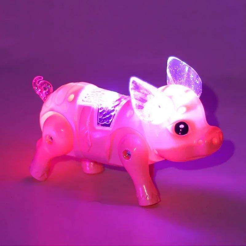 Cute Pink Electric Walking Pig with Light Music Children's Fun Toys