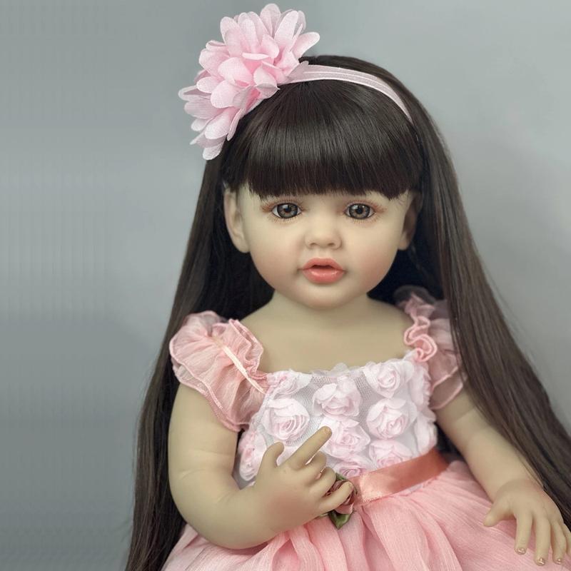 full body silicone doll,55cm Ultra-Realistic Soft Silicone Princess Doll - Cuddly, Hypoallergenic & Detailed - 22in Newborn Art Toy for Unforgettable Playtime - Perfect Christmas Gift dolly  pops full body