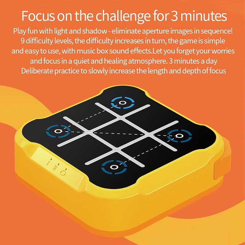 Tic Tac Toe Bolt Game,3-in-1 Handheld Puzzle Game Console,Portable Travel Games for Educational and Memory Growth, Toys Board Games for Kids and Adults,Birthday Gifts for All Ages (Yellow Orange)