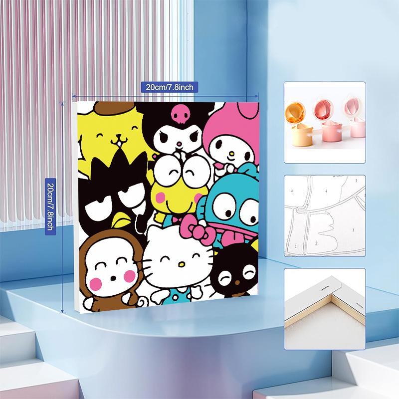 Cartoon Anime Theme Painting By Numbers Kit, 1 Set DIY Paint By Numbers Kit with Frame, Wall Art Decoration for Living Room Bedroom