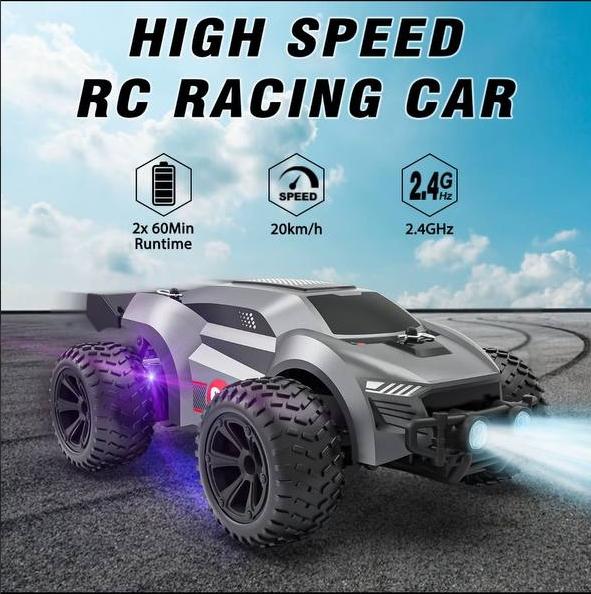 High-speed remote control car | 20km h Super durable design Equipped with 2 1000mAH batteries Ideal birthday gift and holiday gift for children aged 3-8