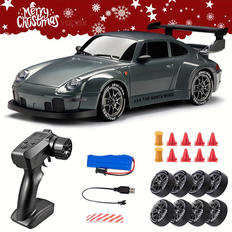 1:24 Remote Control Drift Car, 2. 4ghz 4WD RC Tail Strop Lights, Tires and Roadblocks Tools, Best Birthday, Halloween, Christmas Gift