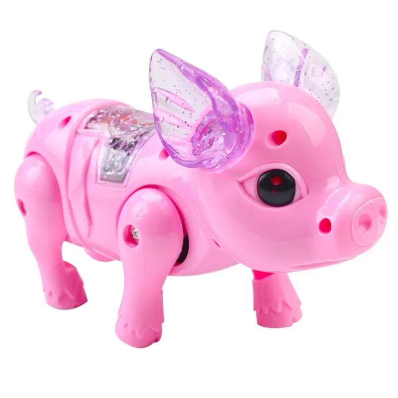 Cute Pink Electric Walking Pig with Light Music Children's Fun Toys