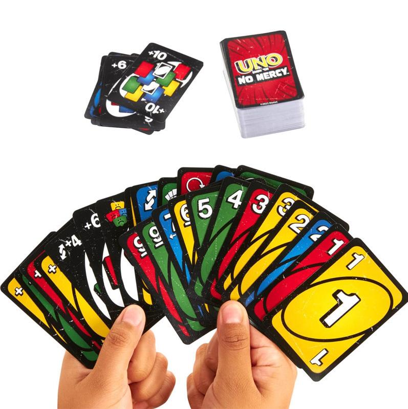 UNO No Mercy and Basic UNO Cards, High Quality Card Cards, Very Fun Board Game with Friends, UNO Show No Mercy 196 Card Game, Fun For Adults & Family Night - exciting and harsh board game