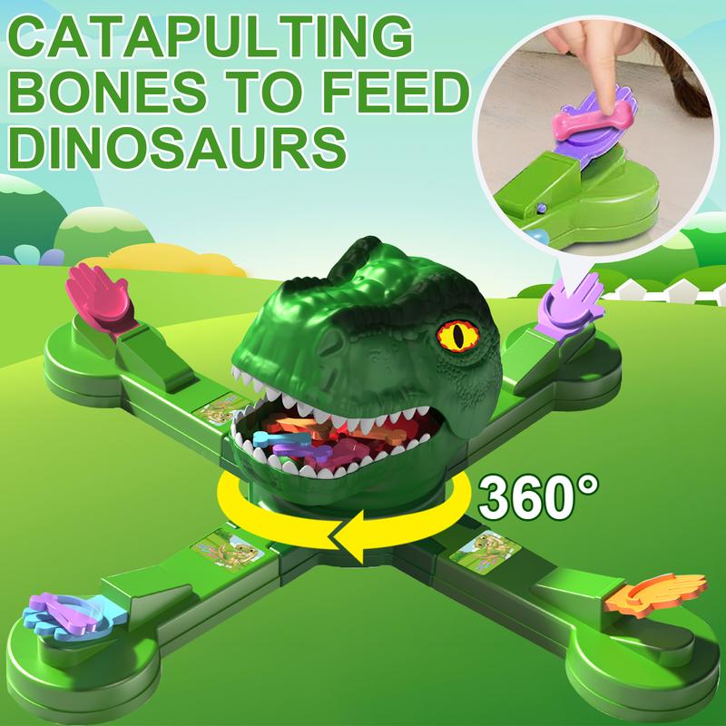 BABELONG Board Game by Dinosaur Feeding Game,Dinosaur Eat Bones Competitive Game,Party Family Outdoor Board Games for 1 to 4 Players, 15 Minute Game