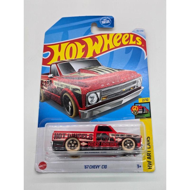 2024 Hot Wheels Red 67 Chevy C10 HW Art Cars #83