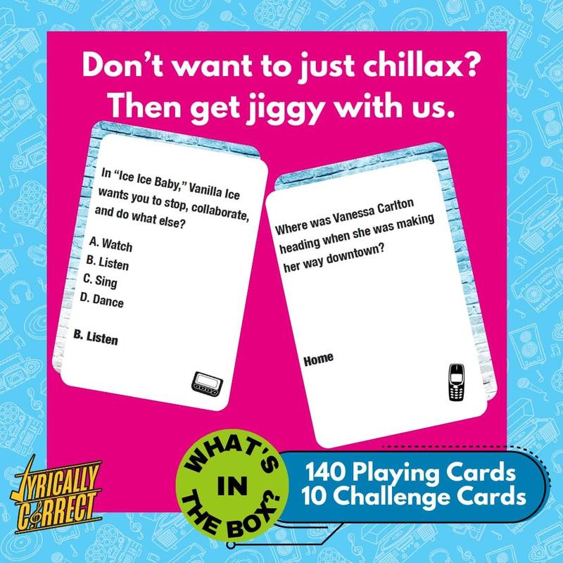 Lyrically Correct Music Trivia Card Game | Multi-Generational Family Gatherings, Adult Game Night and Fun Trivia (90's and 2000's Pop)