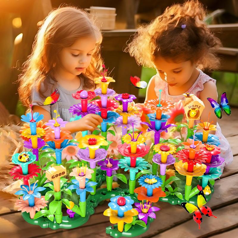 102Pcs,184Pcs ,238Pcs,Garden Building Toys, Upgraded DIY Building Stacking Toys, STEM Preschool Toys, Brain Development Puzzle Toys