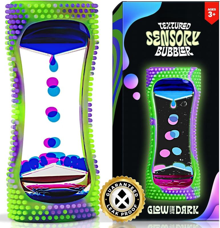 Kids Stocking Stuffers - Liquid Motion Bubbler with Sensory Texture - Stocking Stuffers for Kids - Bubble Timer - Liquid Motion Sensory Toys for Calming & Sensory Exploration - Small Glow